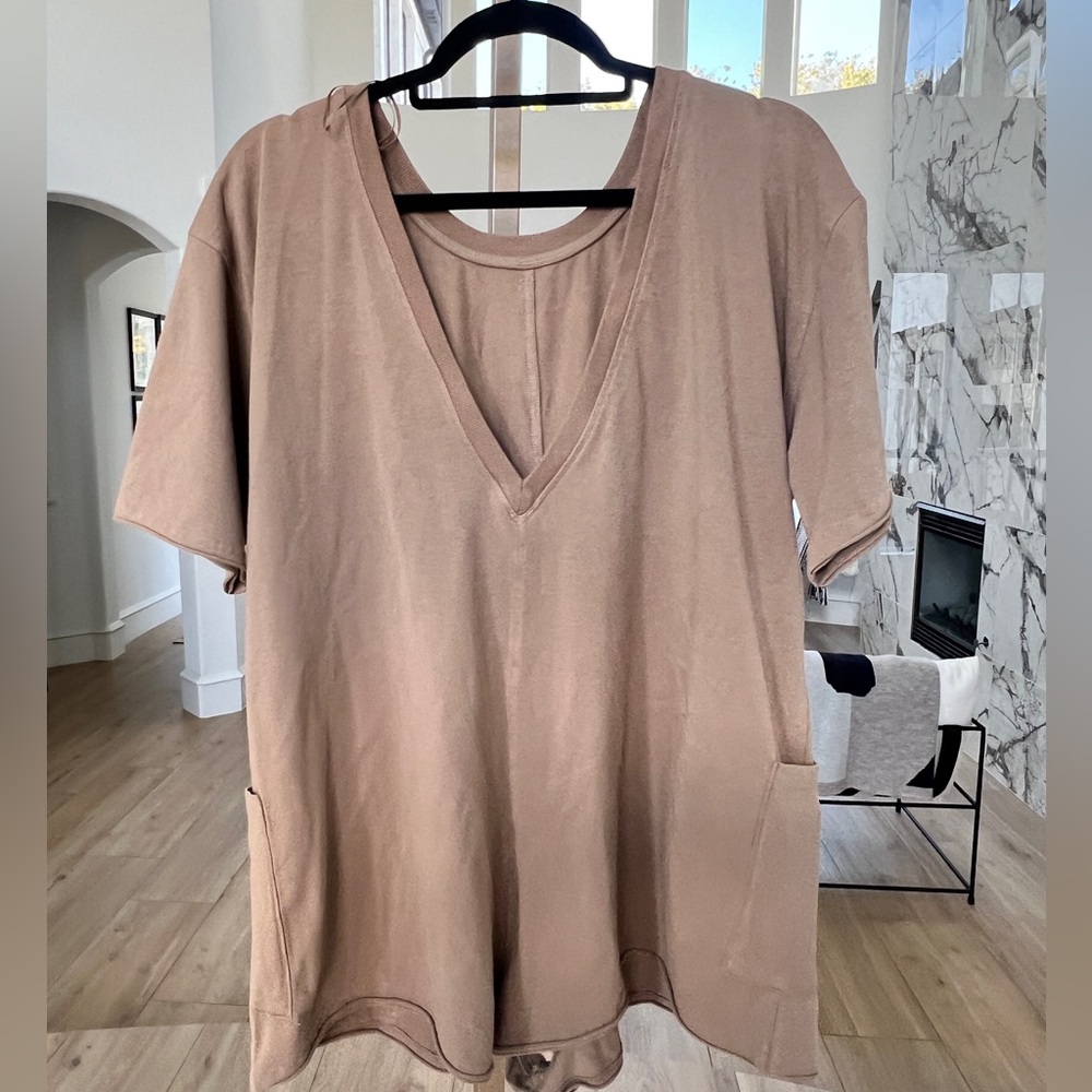 Free People Movement Hot Shot Tee Romper – mocha latte – NWT - Picture 6 of 10